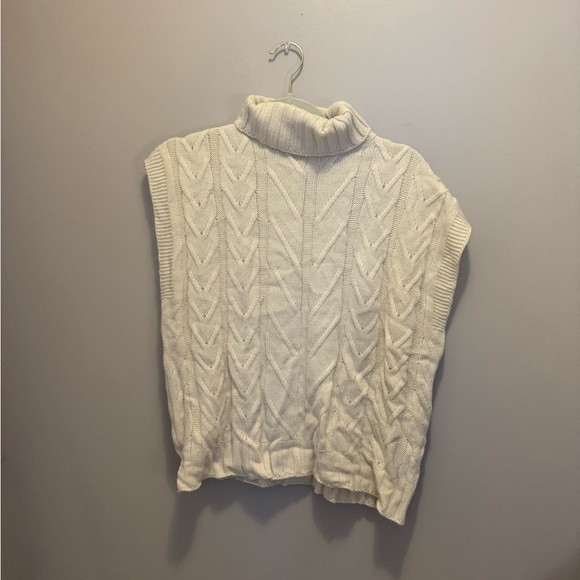SHEIN Sweaters - Cozy White Cable Knit Turtleneck Sweater